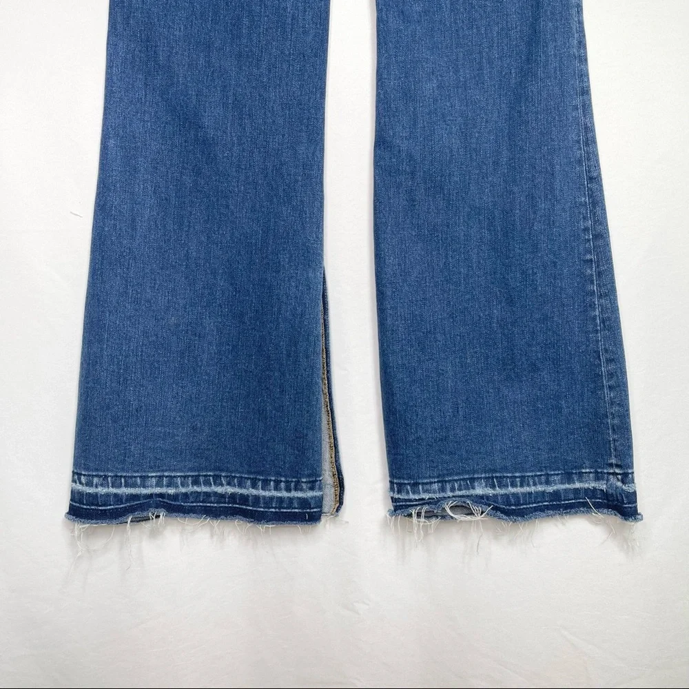Flying Monkey High Rise Side Slit Released Hem Flare Jeans Deep Love Size 29 - Picture 7 of 13